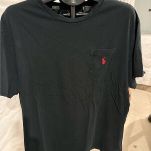 Polo by Ralph Lauren Men's Black Tee with Red Logo